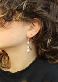 Natuurlijke zoetwaterparel 14k gold filled gouden oorbellen