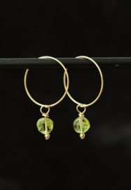 Peridoot 925 zilveren of 14 k gold filled gouden oorbellen