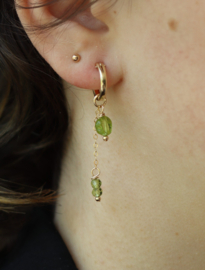 Peridoot 925 zilveren of 14 k gold filled gouden creool oorbellen