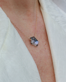 Regenboog maansteen ketting gold filled of zilver