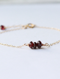 echte granaat armband gold filled of 925 zilver