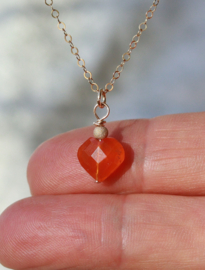 Carneool hart 14k gold filled gouden ketting