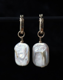 Zoetwaterparel 14k gold filled gouden of 925 zilveren oorbellen