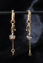 Agaat hart 14k gold filled gouden oorbellen