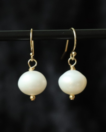 Natuurlijke zoetwaterparel 14k gold filled gouden of 925 zilveren oorbellen