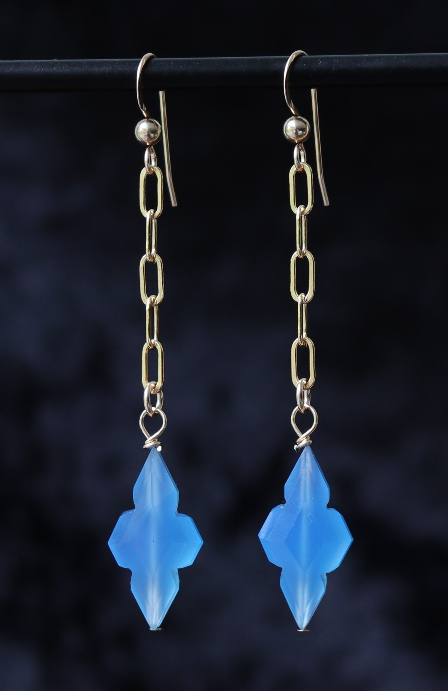 Chalcedoon 14k gold filled oorbellen