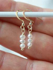 Zoetwaterparel oorbellen gold plated