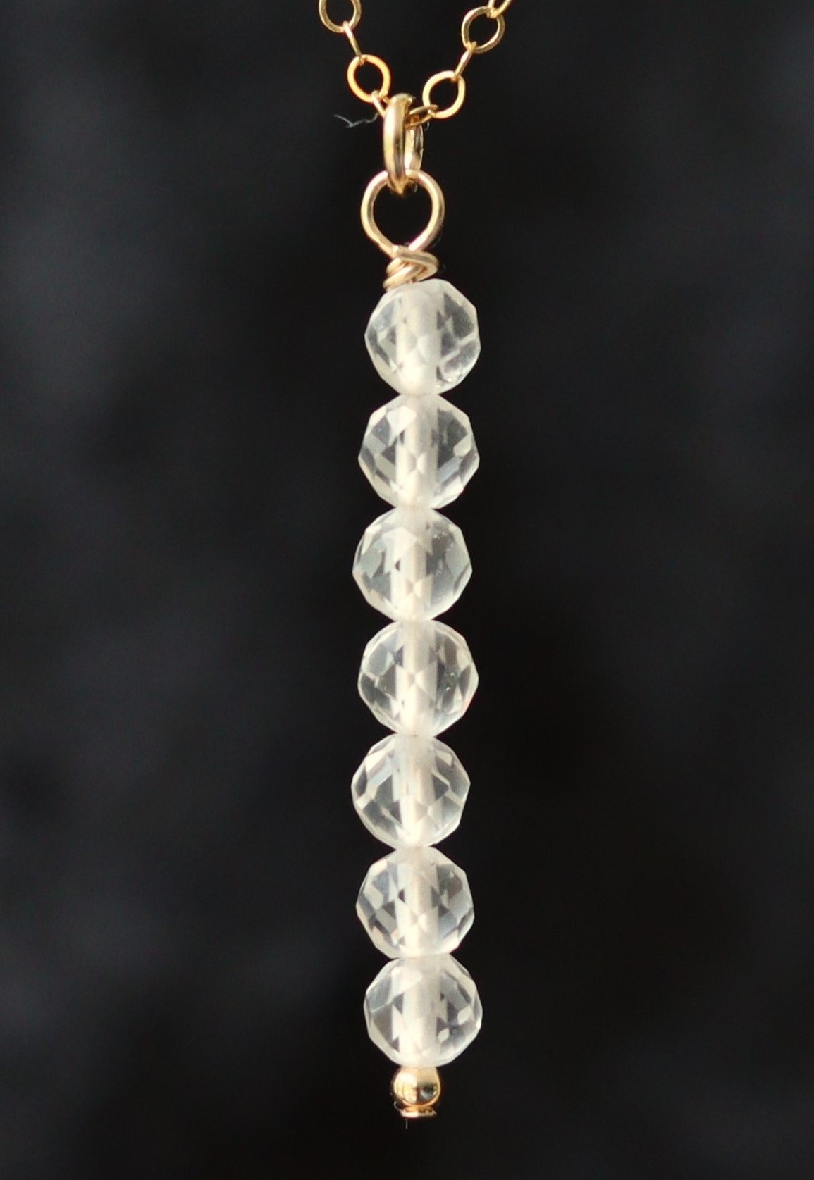Bergkristal tube 14k gold filled gouden of 925 zilveren ketting
