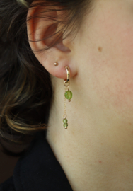 Peridoot 925 zilveren of 14 k gold filled gouden creool oorbellen