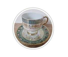 Vintage kop en schotel Versailles groen   NIEUW!!!