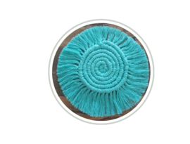 Boho macrame onderzetter darkmint