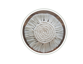 Boho macrame onderzetter wit