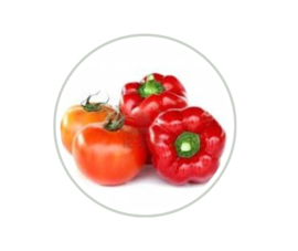 Tomaten-gegrilde paprikasoep met pasta