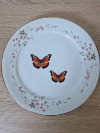 Gedecoreerd vintage bord 2 vlinders  NIEUW!!!