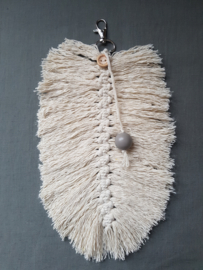 Tassenhanger grote veer macrame creme   UITVERKOOPAANBIEDING!