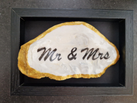 XL Oester Mr & Mrs in lijst  NIEUW!!!