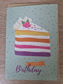 Kaart Taartpunt Happy Birthday  NIEUW!!!