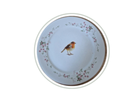 Gedecoreerd vintage bord roodborstje  NIEUW!!!