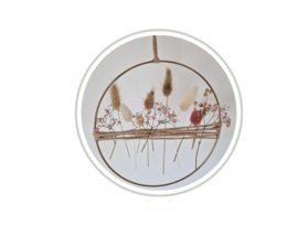 Goudkleurige ring met droogbloemen  NIEUW!!!