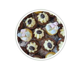 Set van 12 stuks mini-cupcakes chocolade en/of vanille
