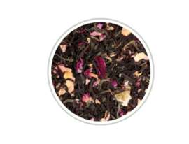 Zwarte thee geurige rozentuin