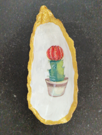 Losse oester cactus rode bol goudrand