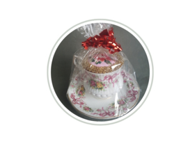 Theekopje lint met speldenkussen    NIEUW!!!