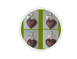 Sleutelhanger stoffen hart zwart diverse uitvoeringen