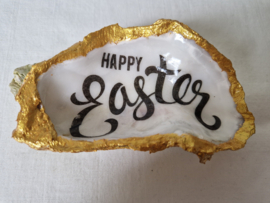 Losse oester Happy Easter goudrand   NIEUW!!!