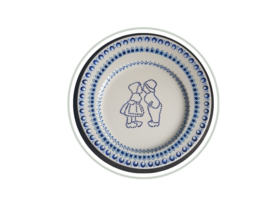 Gestipt bord Holland Delfts blauw Kussend paartje