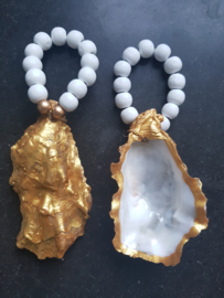 Set van 2 servethouders  oester goud - TIJDELIJK UITVERKOCHT