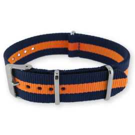 Regimental Navy Orange NATO G10 Military Nylon Strap 22 mm - Polished