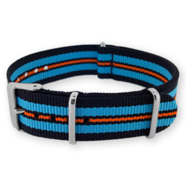 Black Sky Blue Orange NATO G10 Military Nylon Strap 18 mm - Polished