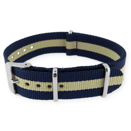 Regimental Navy Sand NATO G10 Military Nylon Strap 22 mm - Polished