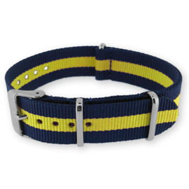 Regimental Navy Yellow NATO G10 Military Nylon Strap 22 mm - Polished