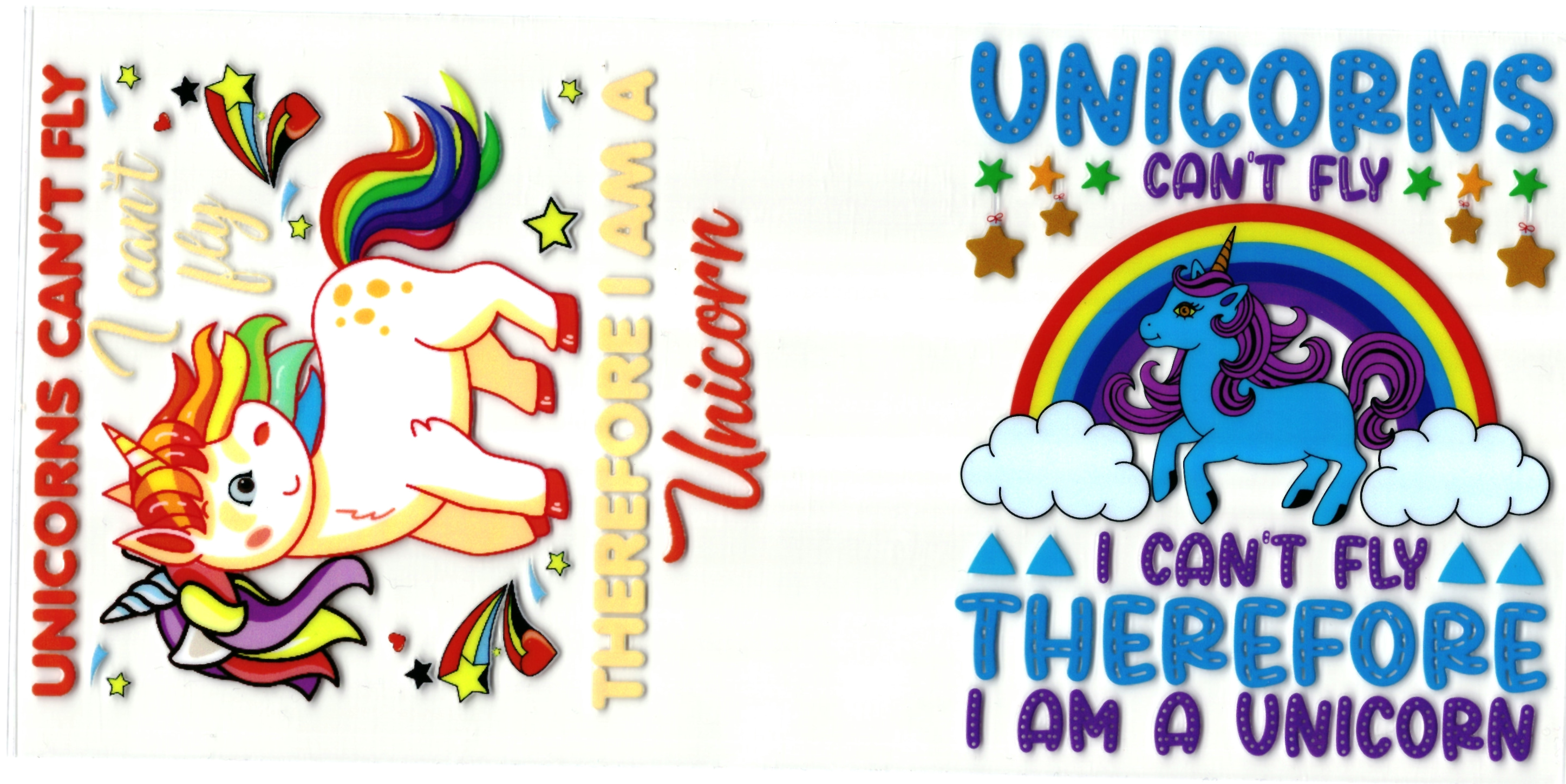 UV DTF cup wrap sticker unicorn