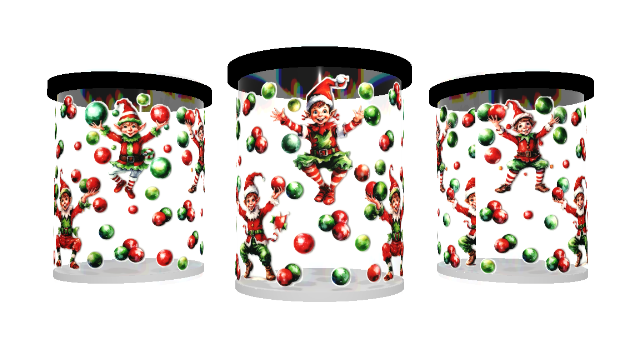 UV DTF cup sticker kerst elf