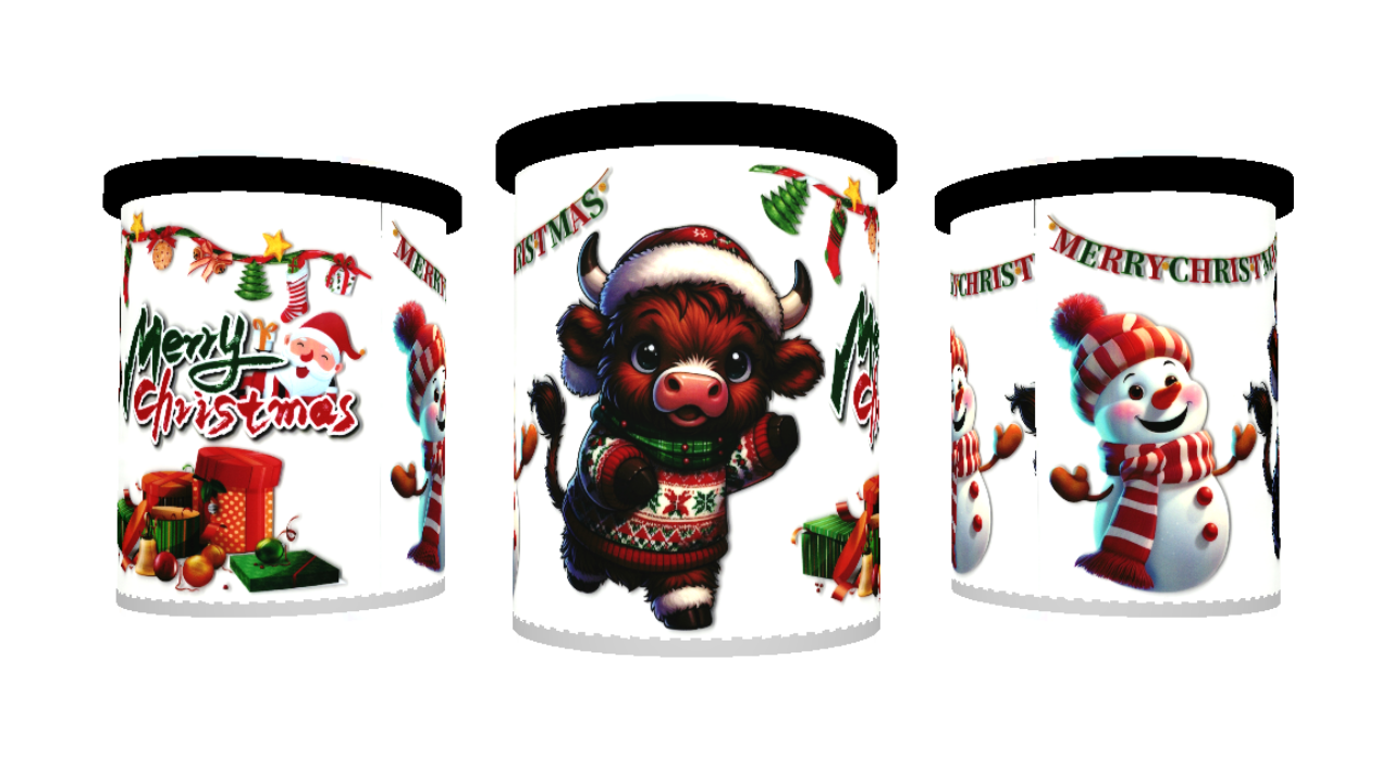 UV DTF cup sticker kerstmis