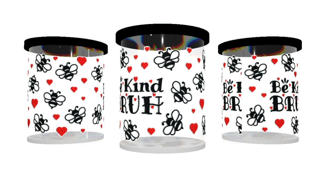 UV DTF cup stickers bij/hartjes