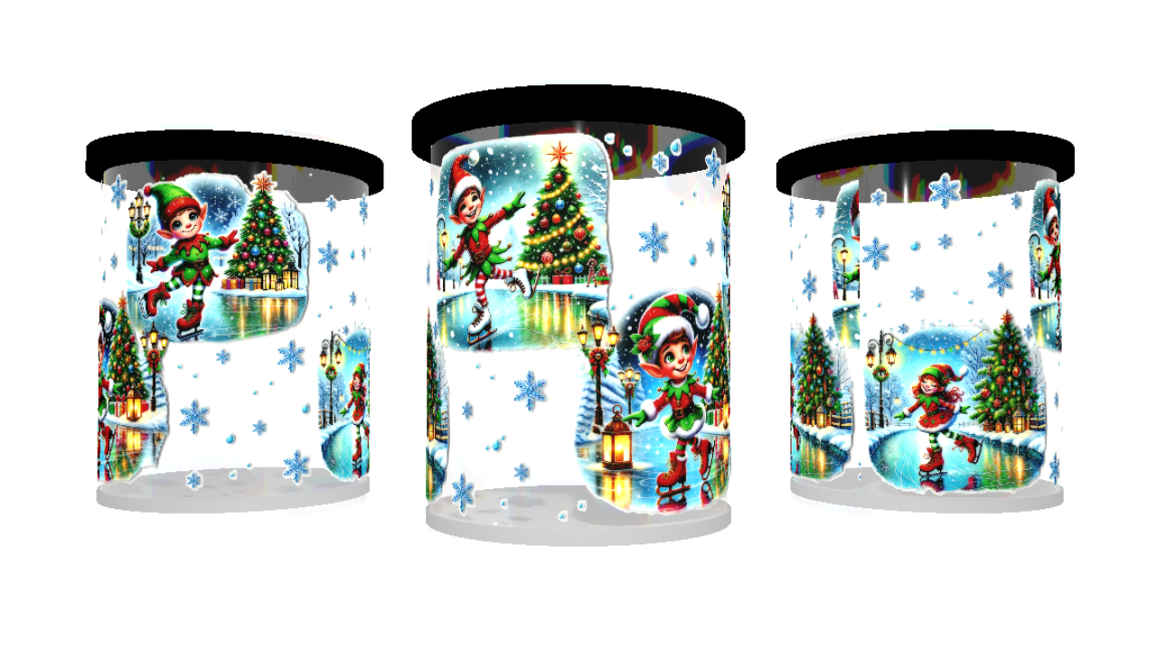 UV DTF cup sticker kerst elf