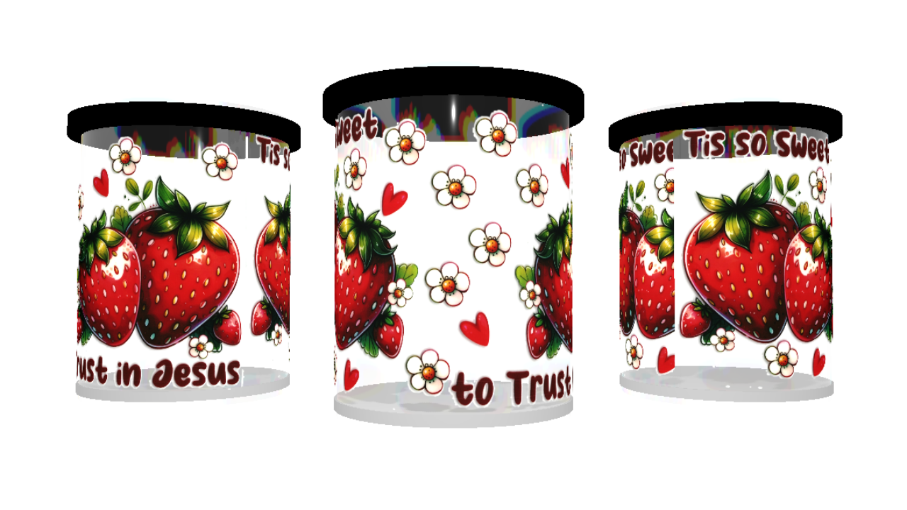 UV DTF cup stickers aardbei
