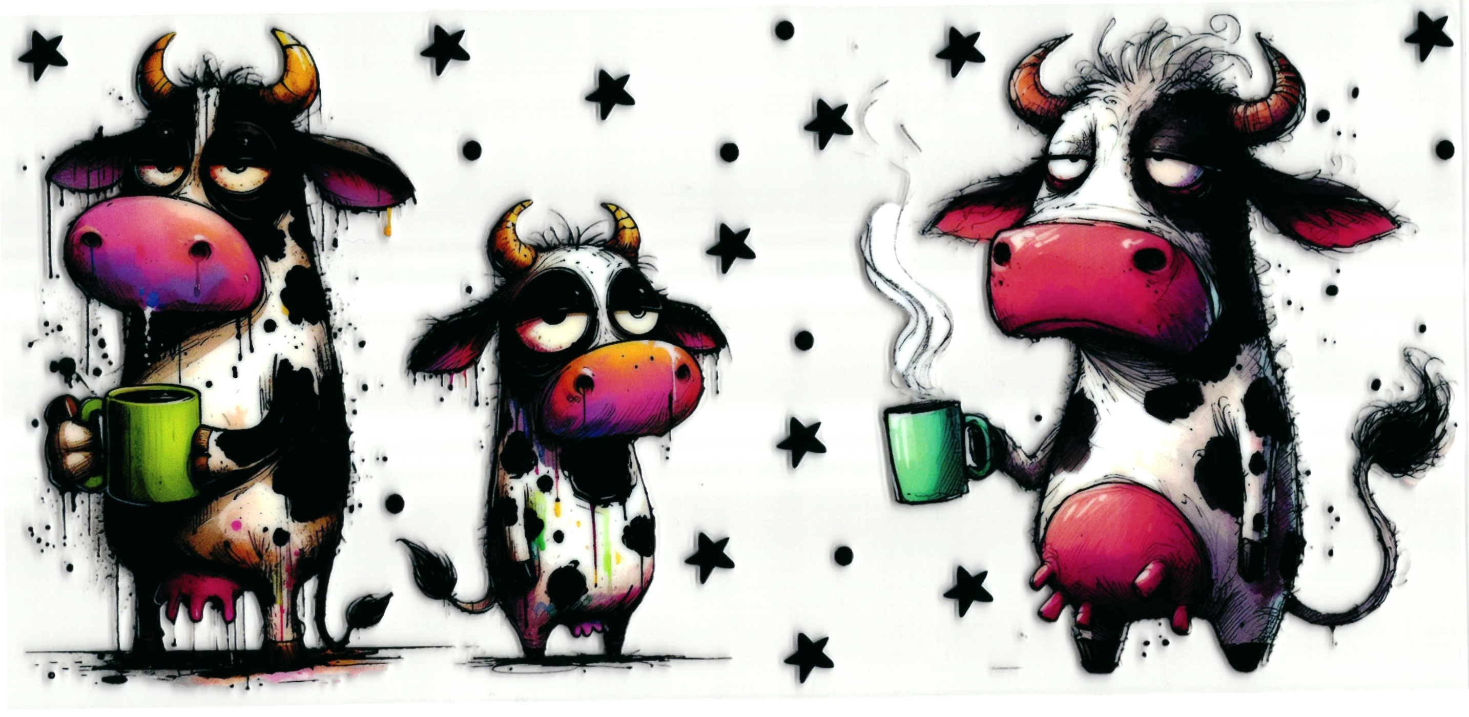 UV DTF cup sticker koffie - koe