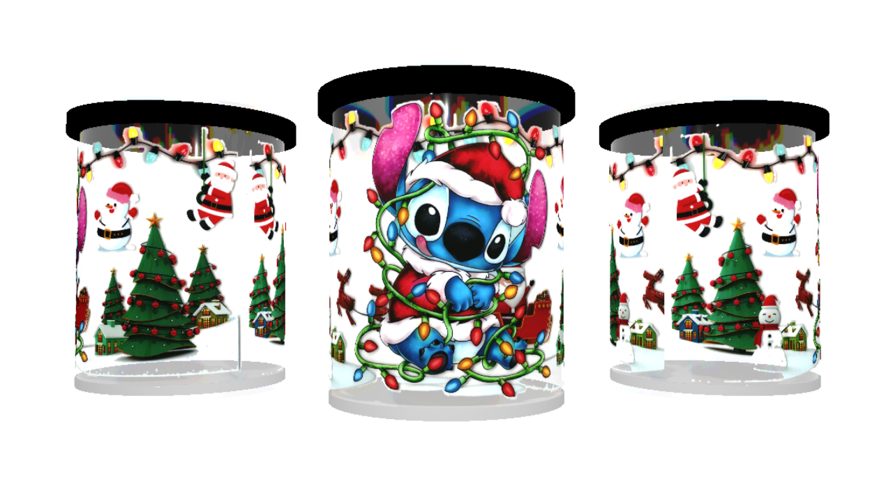 UV DTF cup sticker Stitch - kerst