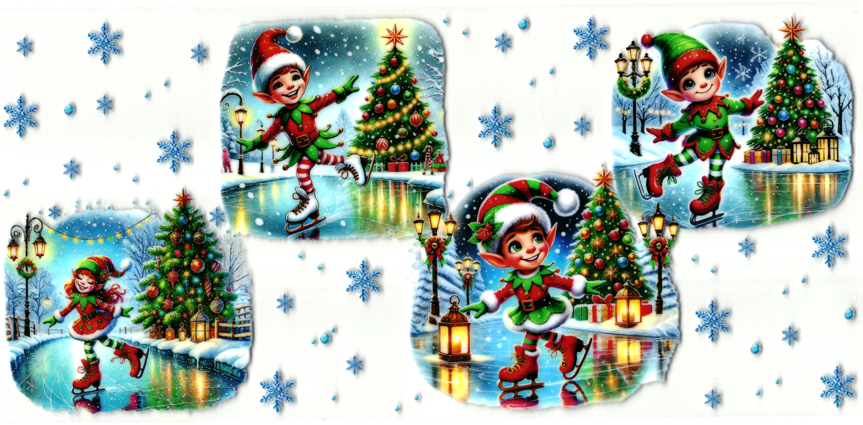 UV DTF cup sticker kerst elf