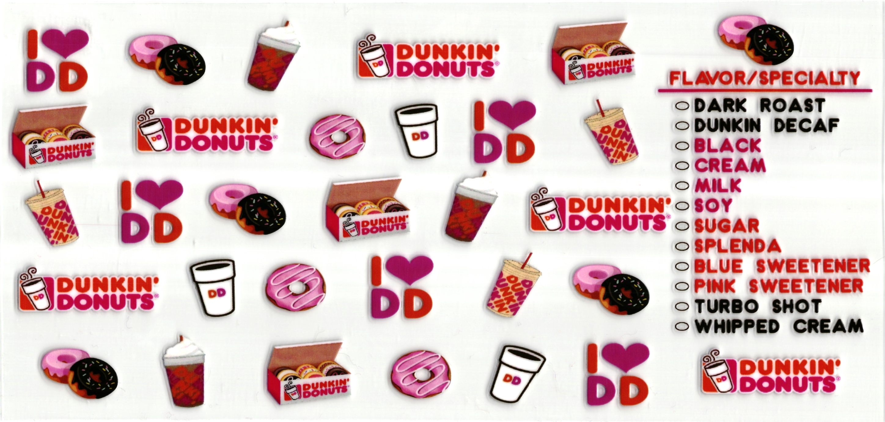 UV DTF cup wrap sticker Dunkin Donuts
