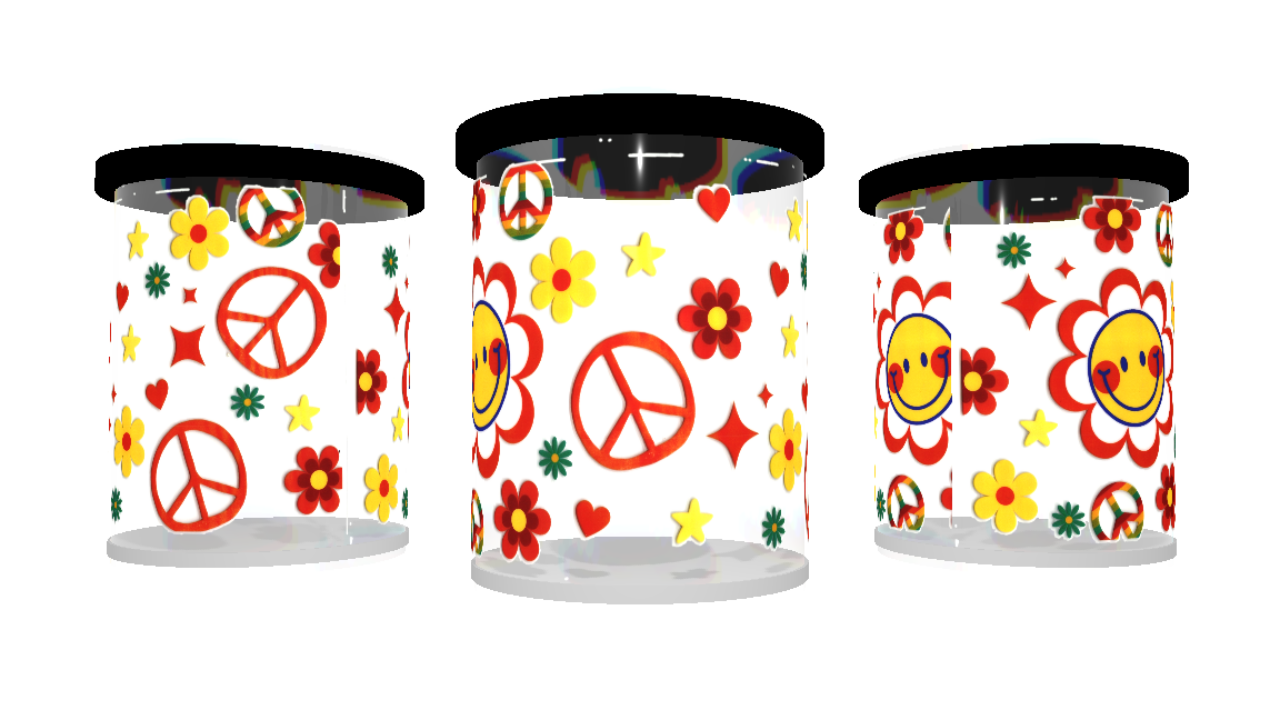 UV DTF cup wrap sticker zon - peace