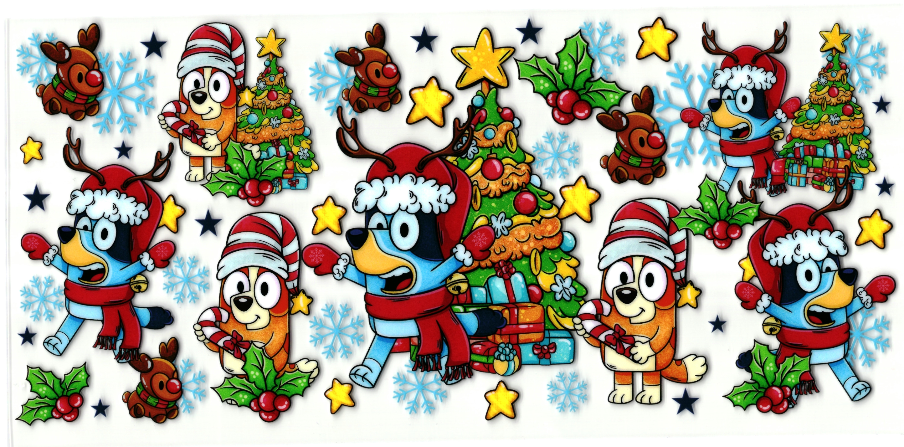 UV DTF cup sticker kerst