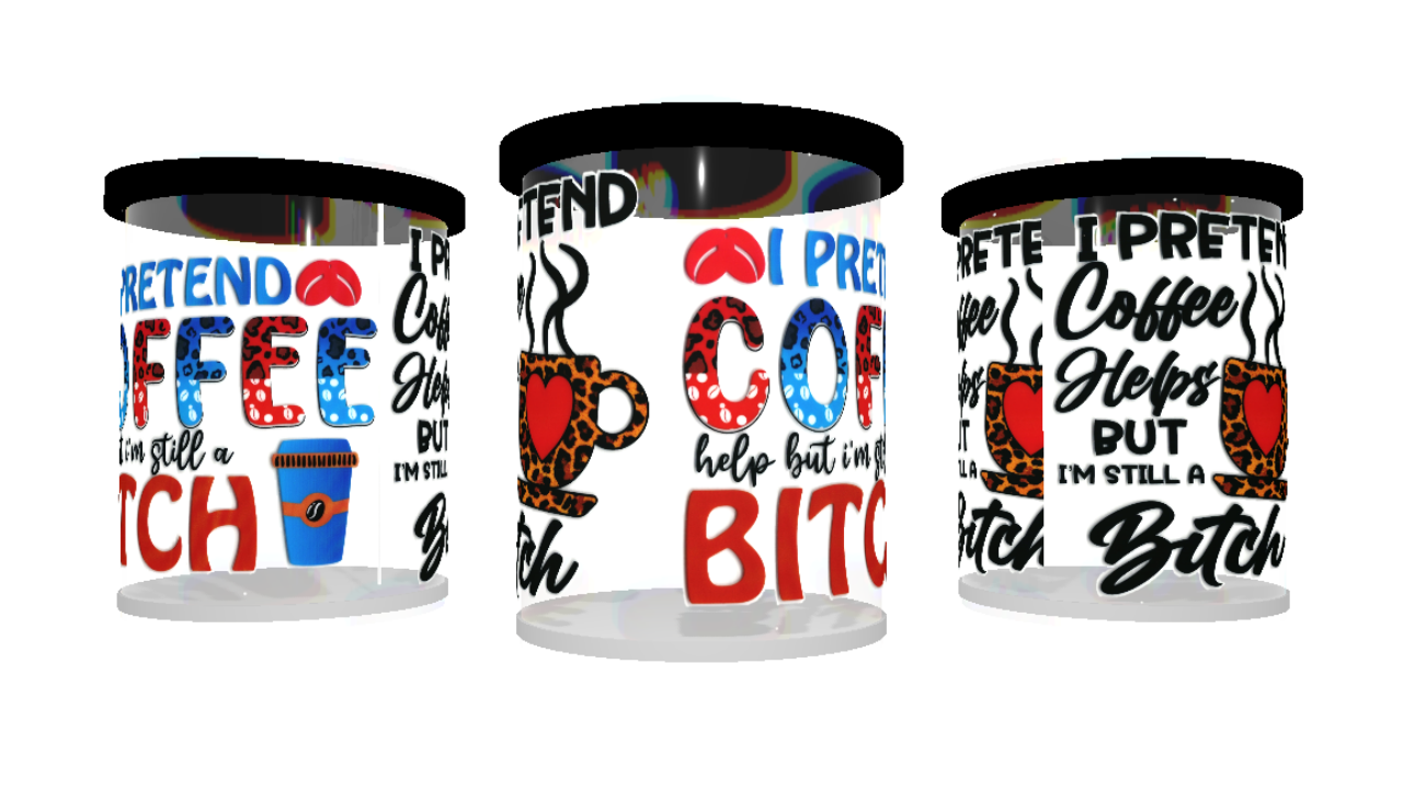 UV DTF cup wrap sticker coffee - bitch