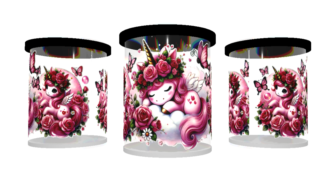 UV DTF cup wrap unicorn
