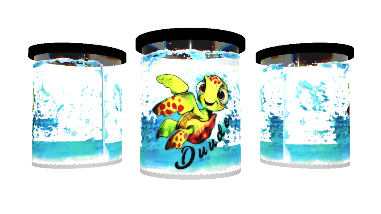 UV DTF cup stickers schildpad
